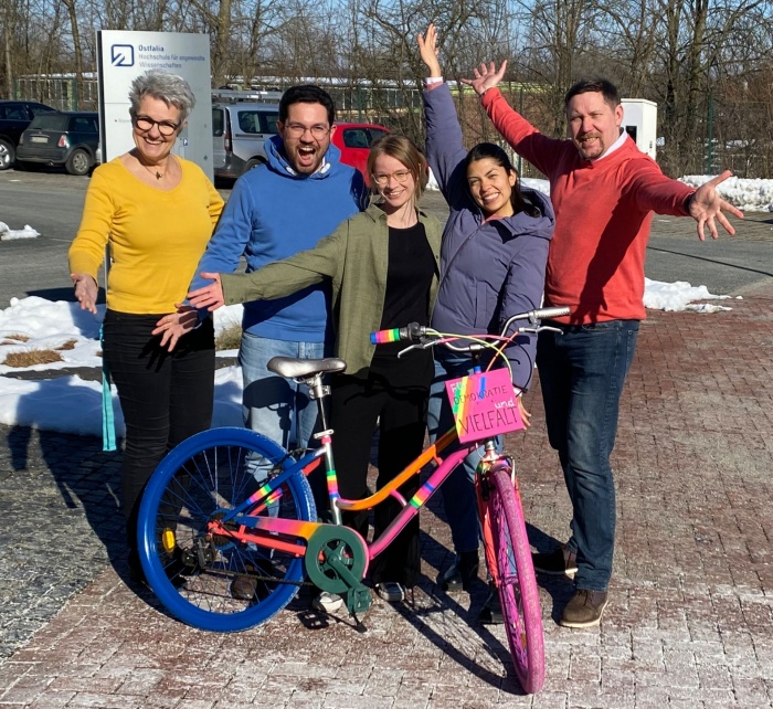 Team Radverkehrsmanagement mit Vielfalts-Fahrrad