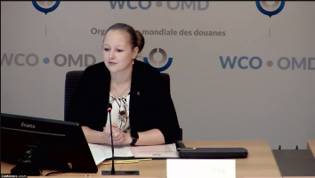 Leonie Zappel bei ihrem Vortrag auf der WCO PICARD Conference 2021.