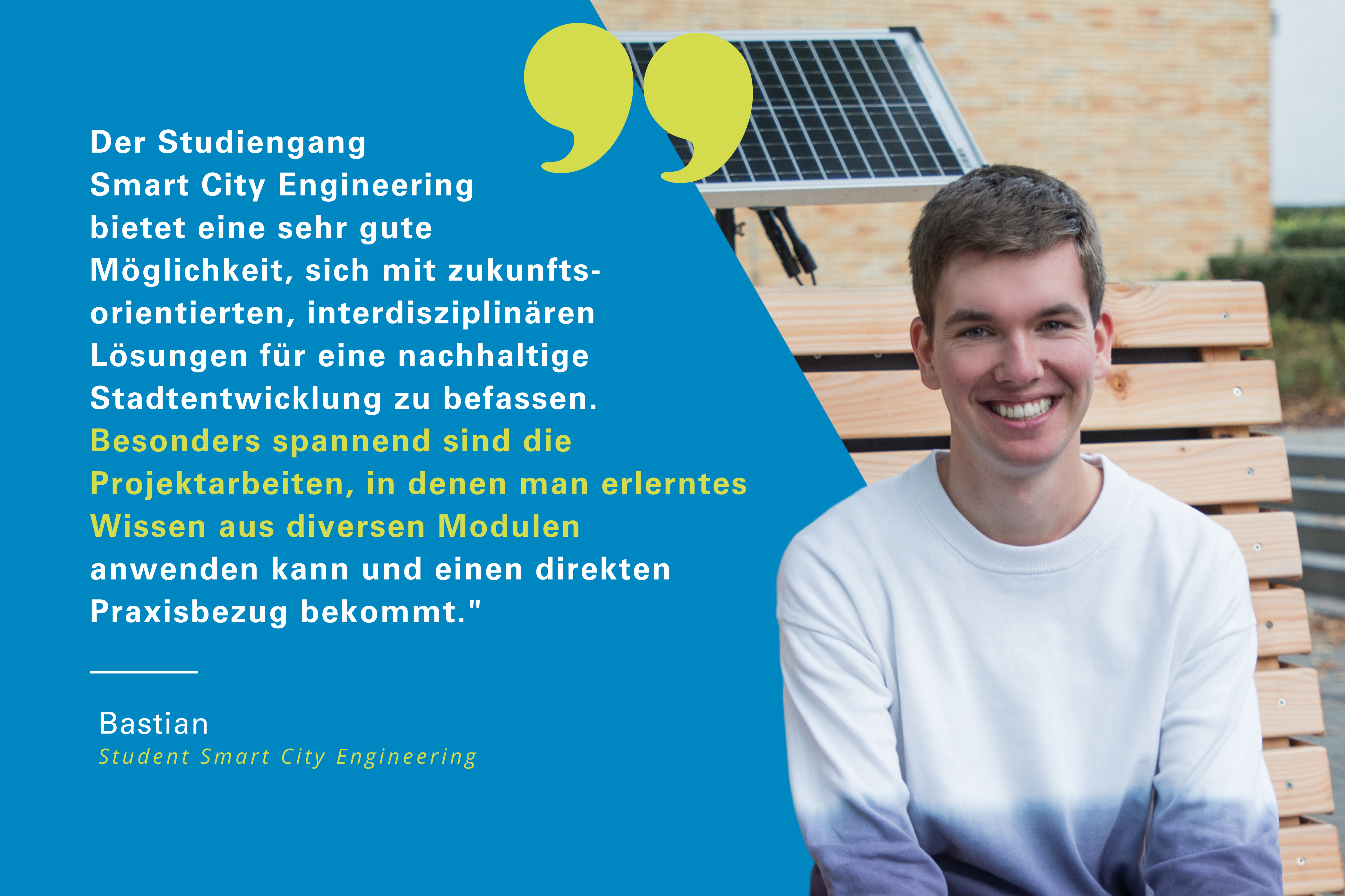 Bastian studiert Smart City Engineering an der Fakultät Versorgungstechnik