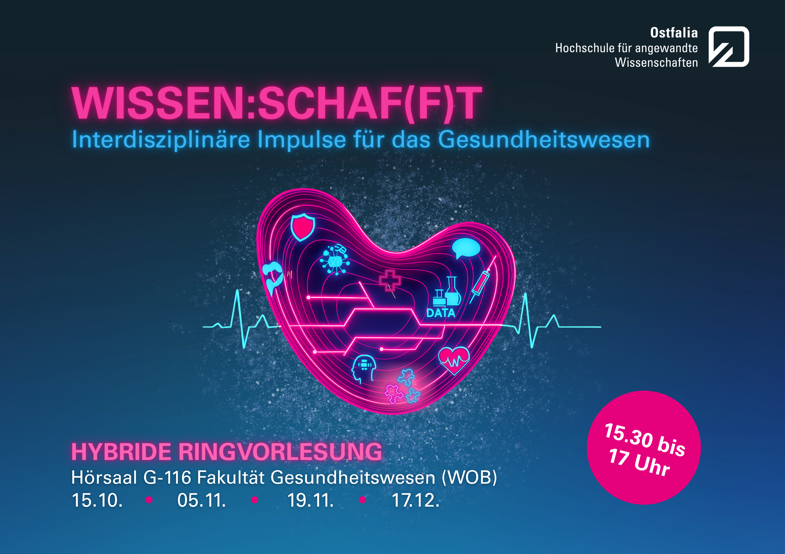 Plakat Ringvorlesung Fakultät Gesundheitswesen